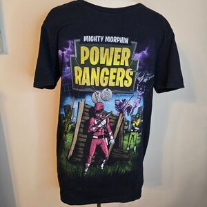 Adult Mighty Morphin Power Rangers Black T-shirt medium